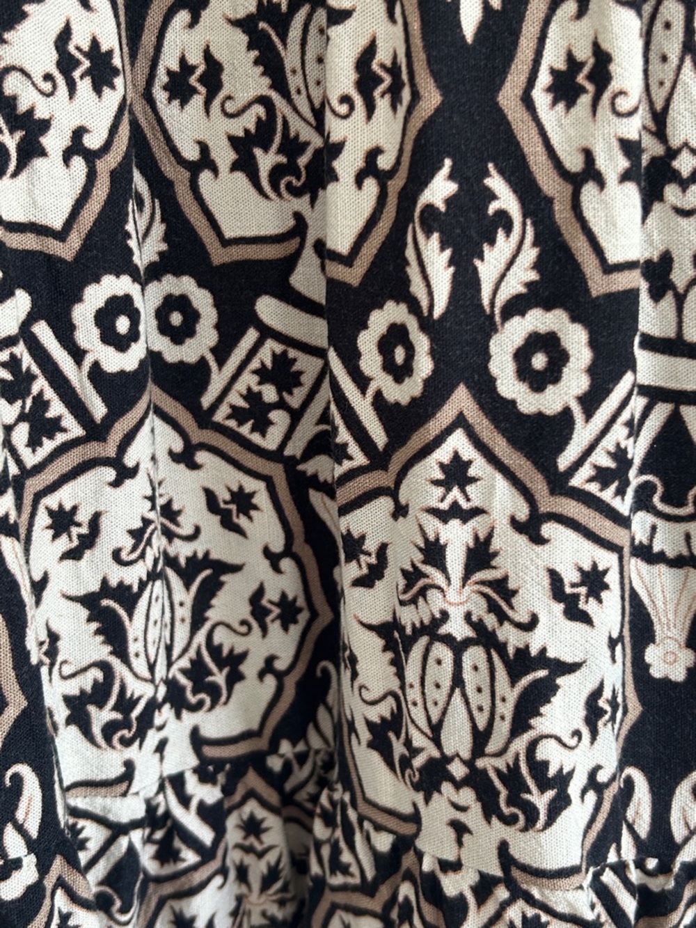 Max Studio Black and Cream Printed Tiered Maxi Skirt - Picture 11 of 11